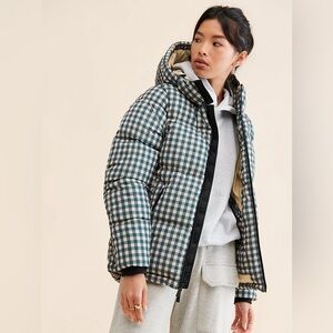 Free People ‘The Very Warm’ gingham hooded puffer coat - size S